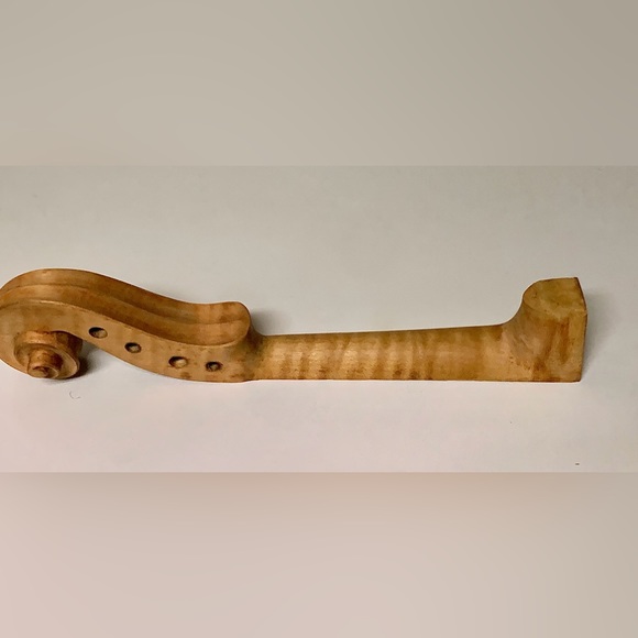 Vintage Artisan Luthier Crafted Hardwood Violin Fiddle Neck Head Raw - Picture 6 of 12